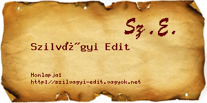 Szilvágyi Edit névjegykártya